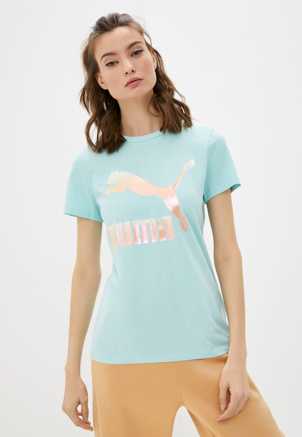 

Футболка PUMA, Голубой, Classics Logo Tee (s)