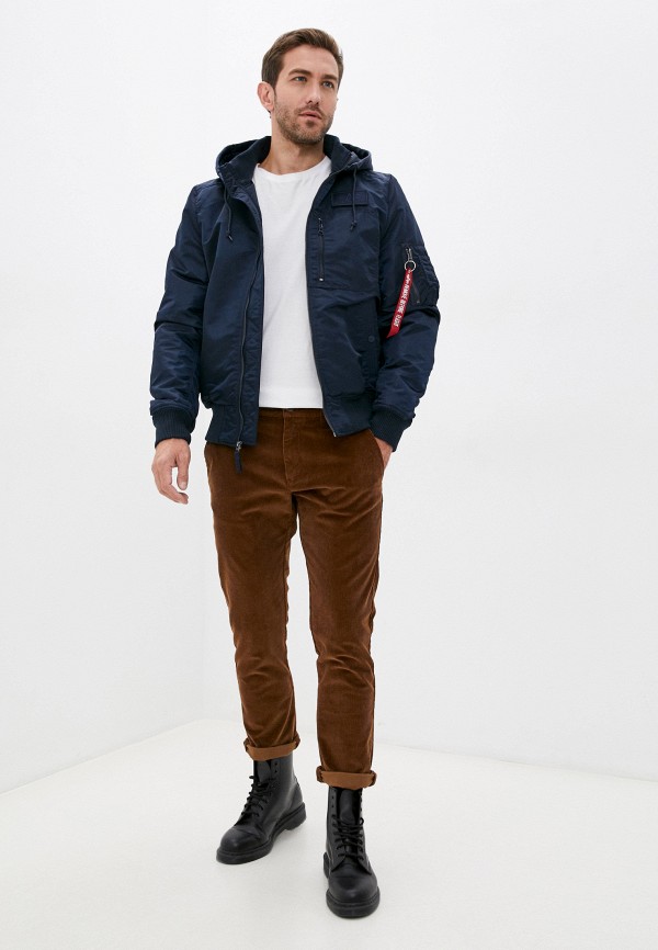 

Куртка утепленная Alpha Industries, Синий, MA-1 HOODED RIB