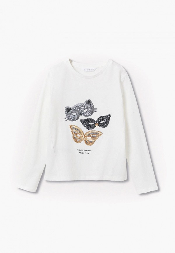 

Лонгслив Mango Kids, Белый, MASK