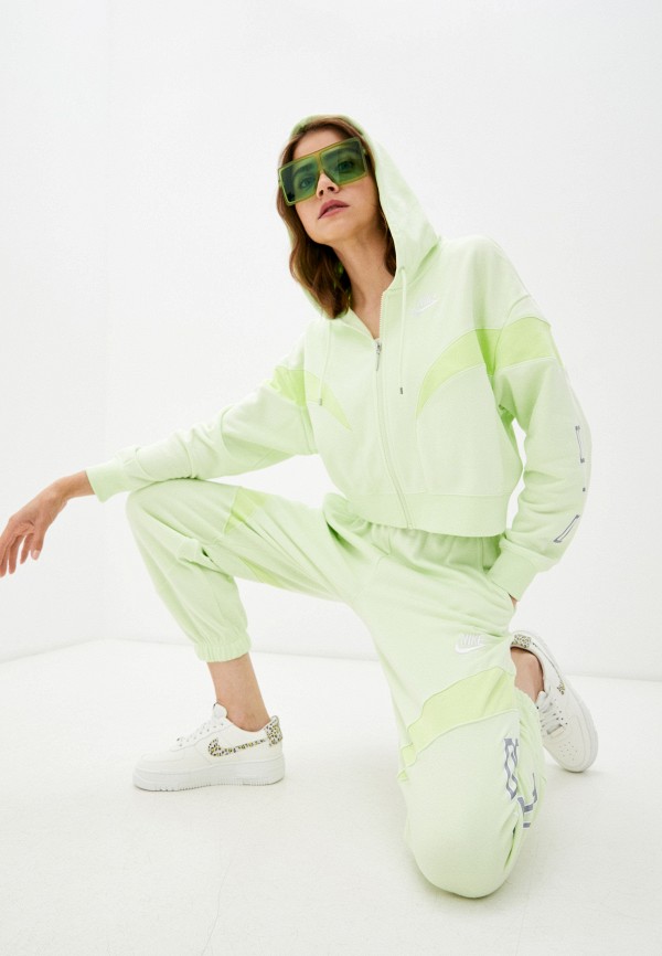 

Толстовка Nike, Зеленый, W NSW AIR FLC GX FZ HOODIE