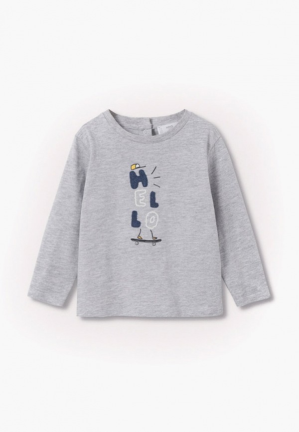 

Лонгслив Mango Kids, Серый, HELLO