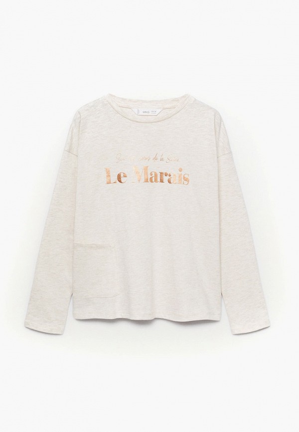 

Лонгслив Mango Kids, Бежевый, Mango Kids RTLAAU603401