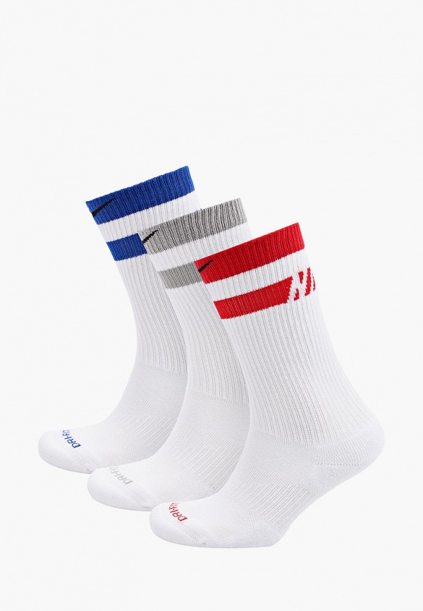 

Носки 3 пары Nike, Белый, U NK EVERYDAY PLUS CUSH CREW 3