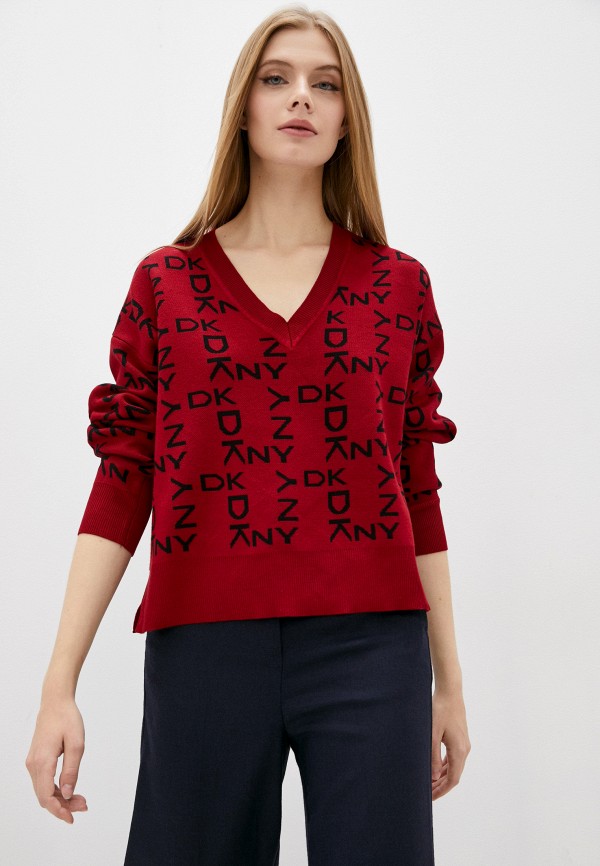 Пуловер DKNY красного цвета