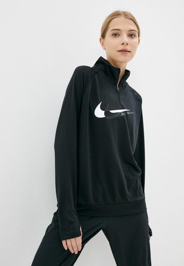 

Лонгслив спортивный Nike, Черный, W NK DF SWSH RUN HZ MDLAYR