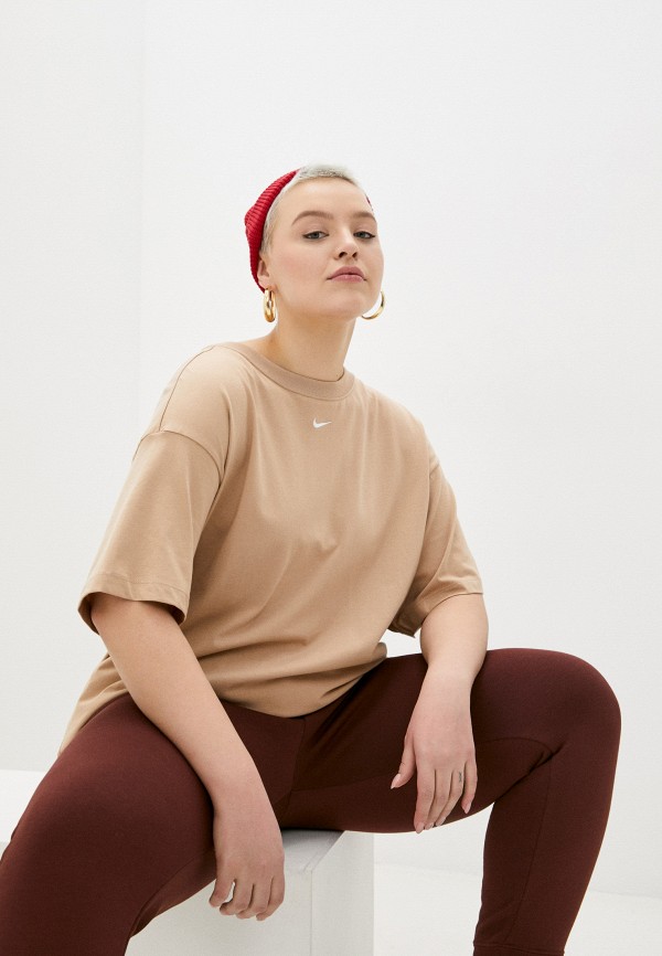 

Футболка Nike, Бежевый, W NSW ESSNTL SS TOP BF PLUS
