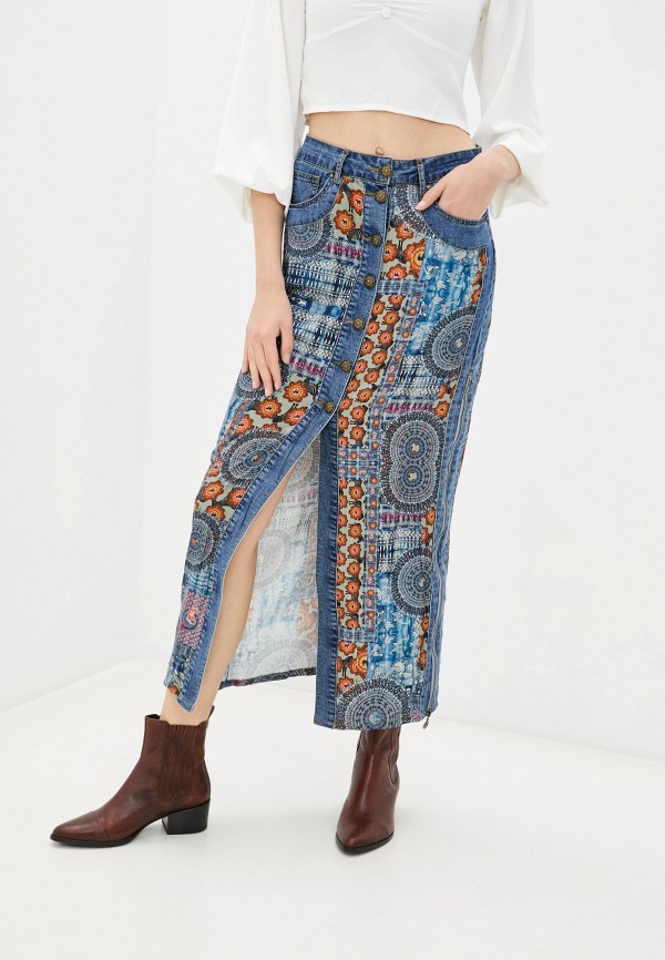 

Юбка джинсовая Desigual, Мультиколор, Desigual RTLAAW703701