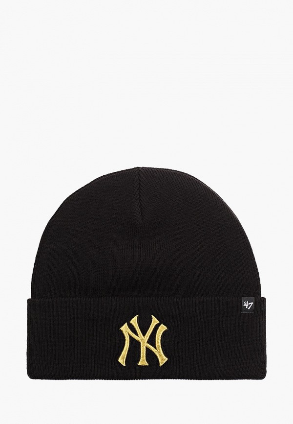 

Шапка '47 Brand, Черный, MLB New York Yankees HAYMAKER CUFF KNIT METALLIC