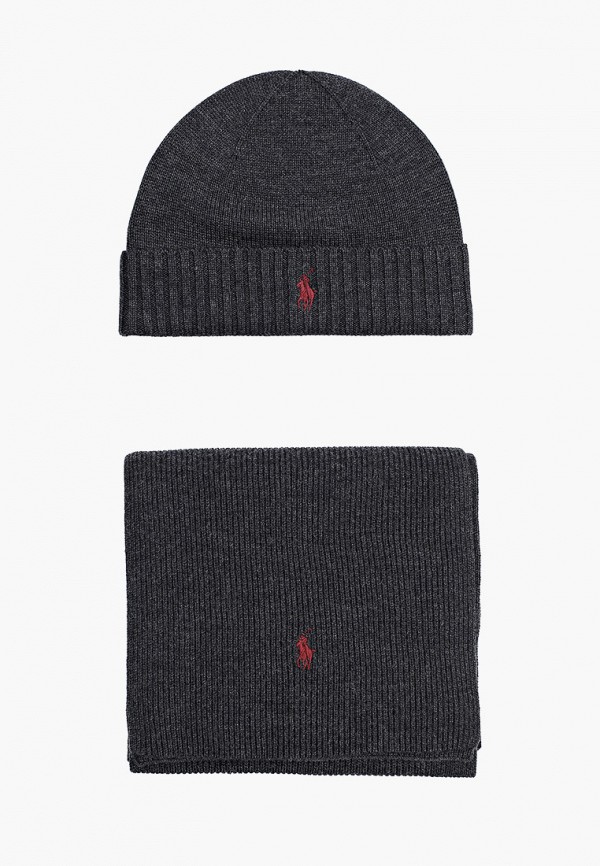 

Шапка и шарф Polo Ralph Lauren, Серый