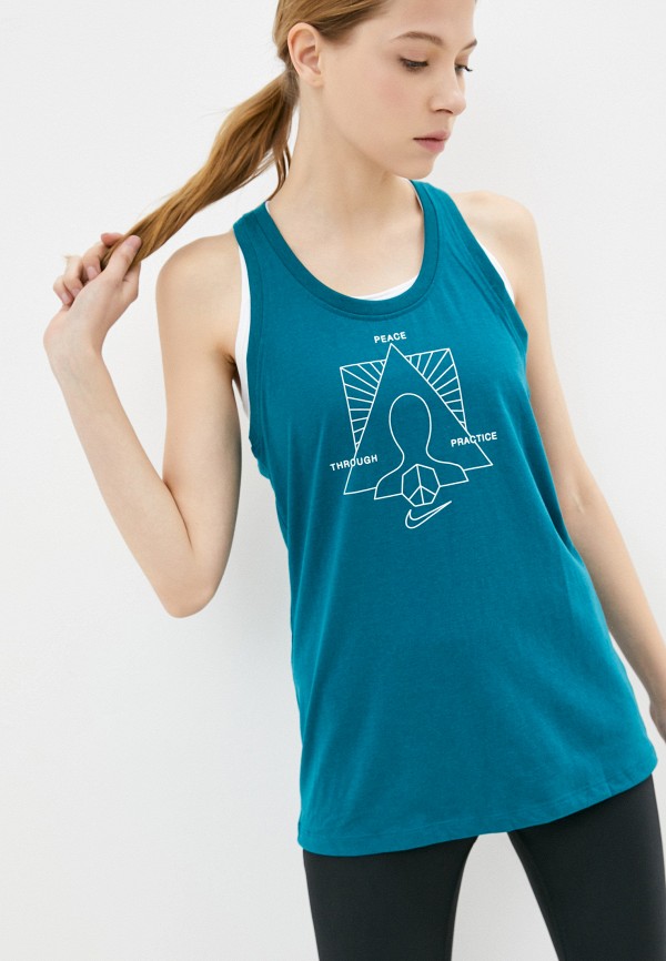 

Майка спортивная Nike, Бирюзовый, W NK DF TANK YOGA 2