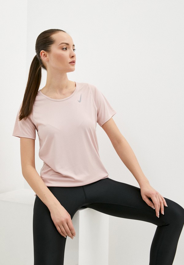 

Футболка спортивная Nike, Розовый, W NK DF RACE TOP SS