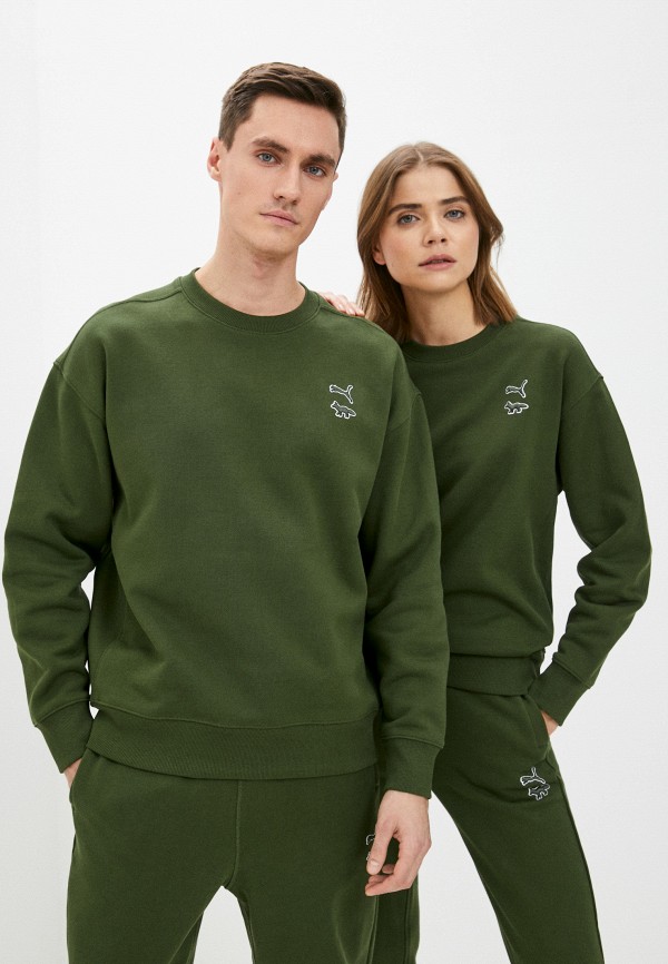 

Свитшот PUMA, Хаки, PUMA x MAISON KITSUNE Crew