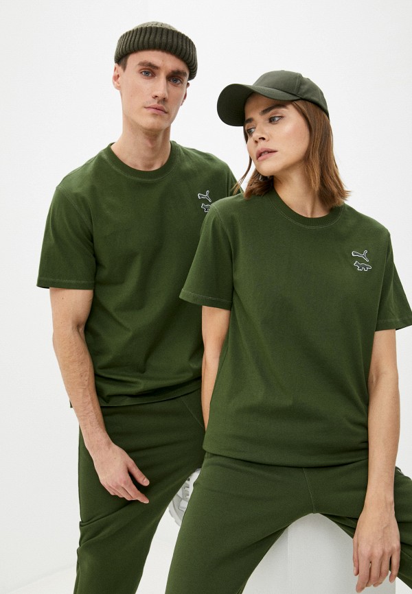 

Футболка PUMA, Хаки, PUMA x MAISON KITSUNE Tee