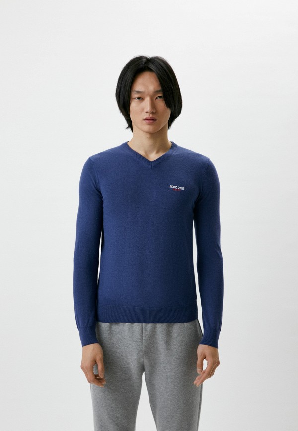 Пуловер Roberto Cavalli Sport синего цвета