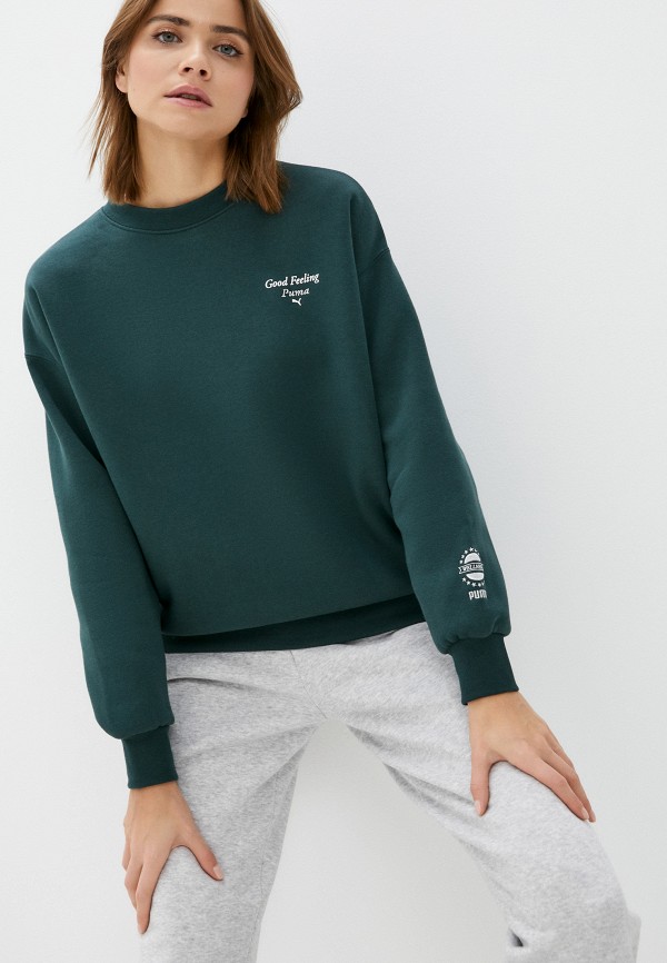 

Свитшот PUMA, Зеленый, Puma Wellness Club Crew