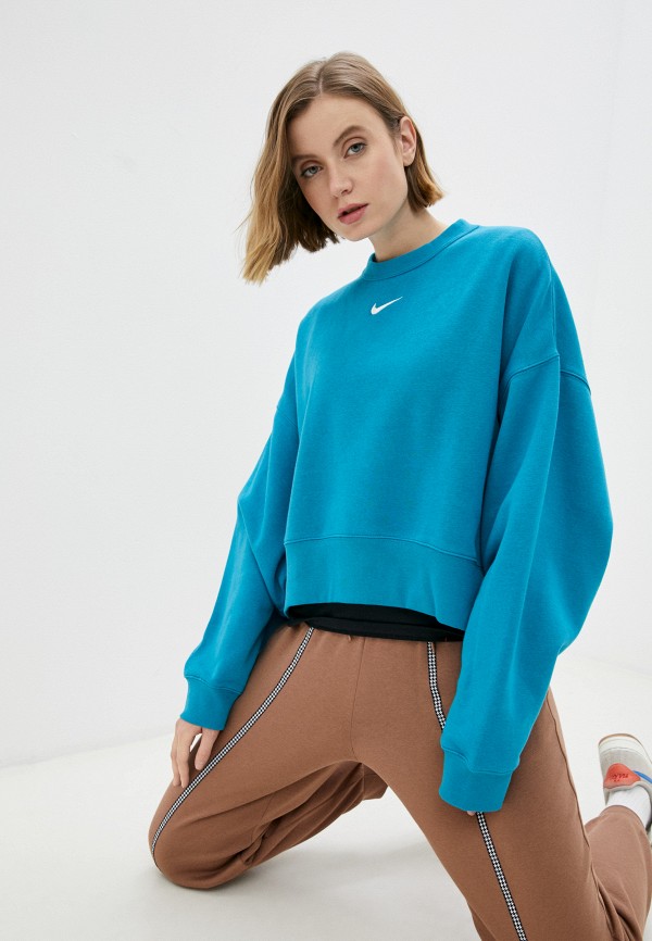 

Свитшот Nike, Бирюзовый, W NSW ESSNTL CLCTN FLC OS CRW