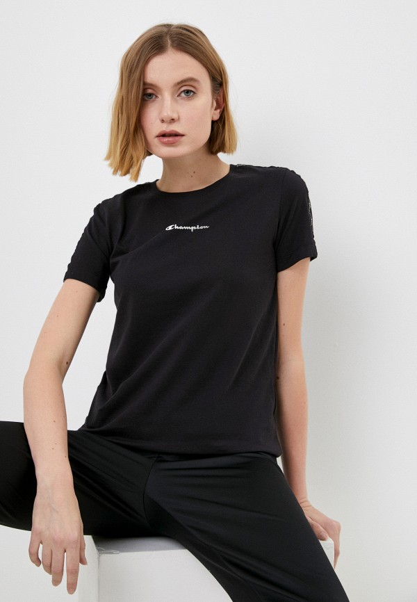 

Футболка Champion, Черный, LEGACY VELVET BLOCK Crewneck T-Shirt