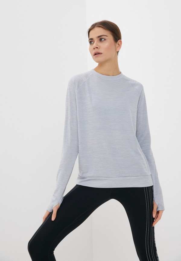 

Лонгслив спортивный Nike, Серый, W NK DF PACER CREW