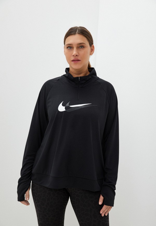

Лонгслив спортивный Nike, Черный, W NK DF SWSH RUN HZ MDLAYR PL