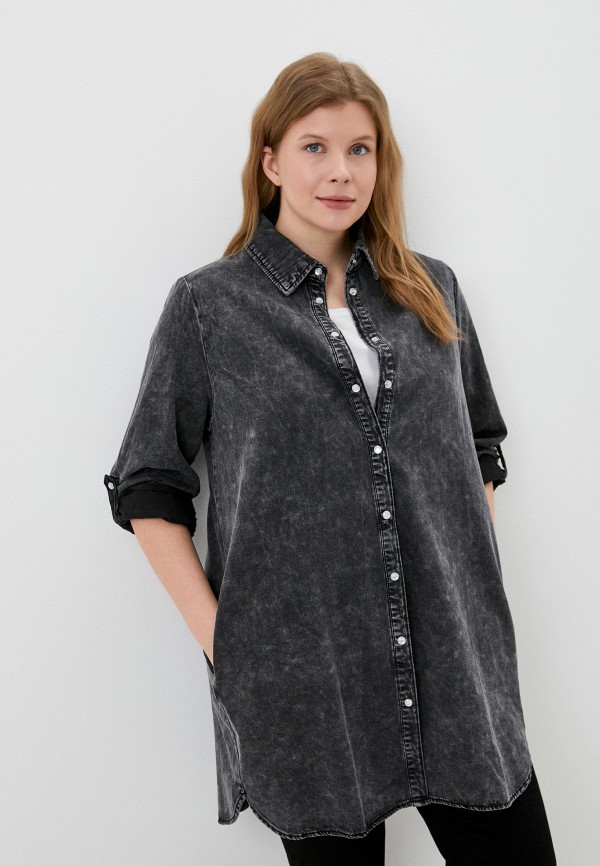 

Рубашка джинсовая Ulla Popken, Серый, Ulla Popken RTLABA147301