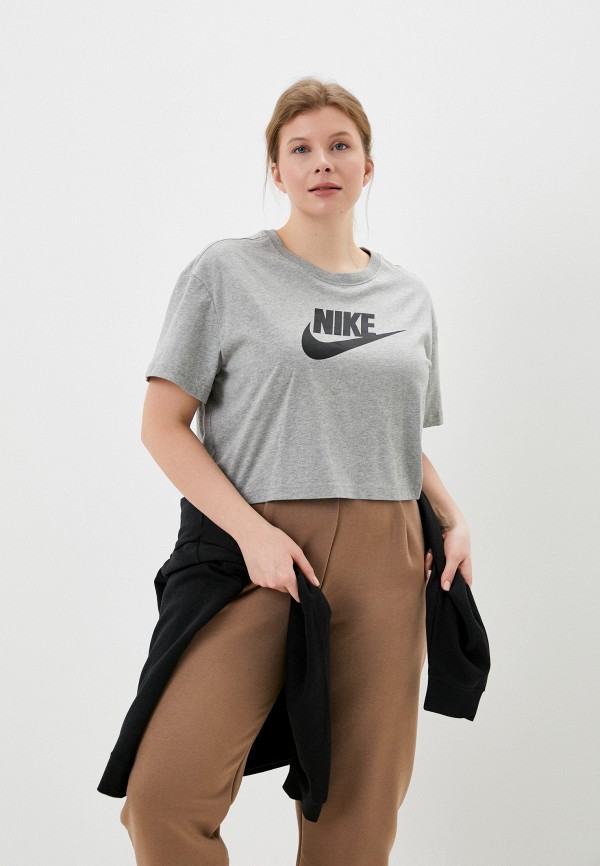 

Футболка Nike, Серый, W NSW TEE ESSNTL CRP ICN FTR