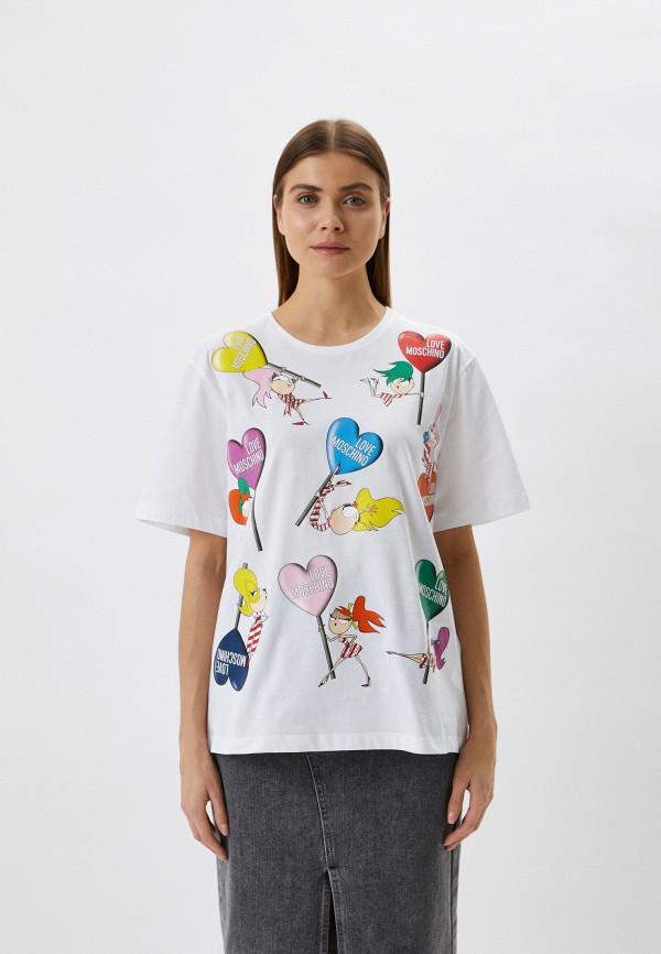 

Футболка Love Moschino, Белый, Love Moschino RTLABB892701