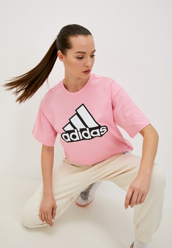 

Футболка adidas, Розовый, W BLUV Q1 CRO T