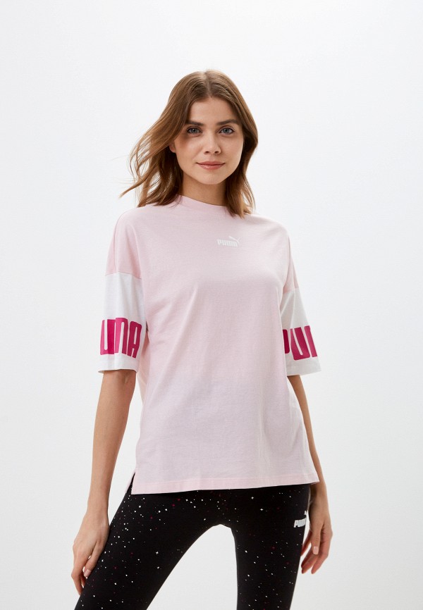 

Футболка PUMA, Розовый, Power Colorblock Tee
