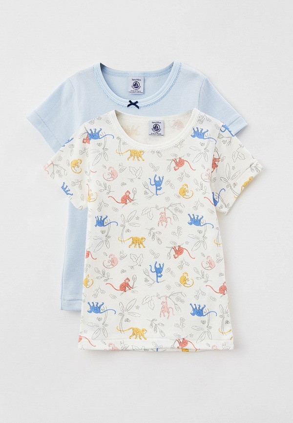 

Футболки 2 шт. Petit Bateau, Белый;голубой, Petit Bateau RTLABC822901