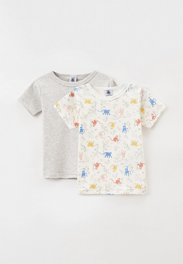 

Футболки 2 шт. Petit Bateau, Белый;серый, Petit Bateau RTLABC823101