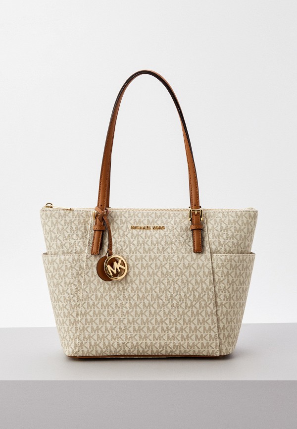 

Сумка и брелок Michael Michael Kors, Бежевый, JET SET ITEM