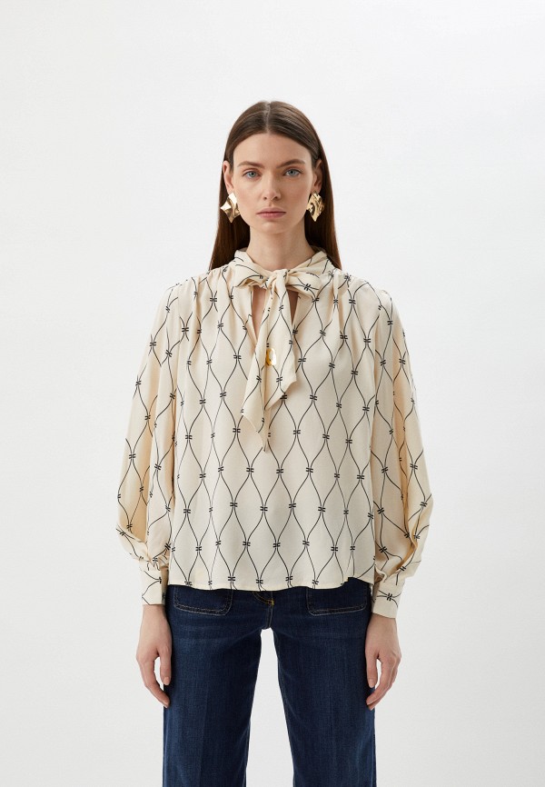 

Блуза Elisabetta Franchi, Бежевый, CA00421E2