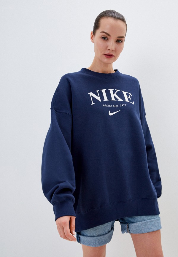 

Свитшот Nike, Синий, W NSW ESSNTL FLC OS CREW GFX