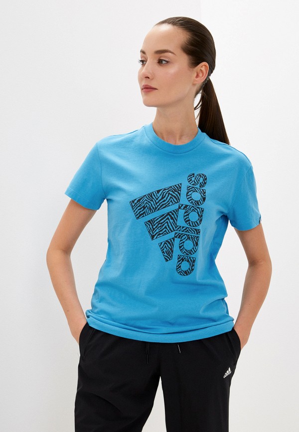 

Футболка adidas, Голубой, W VRTCL ZBR G T
