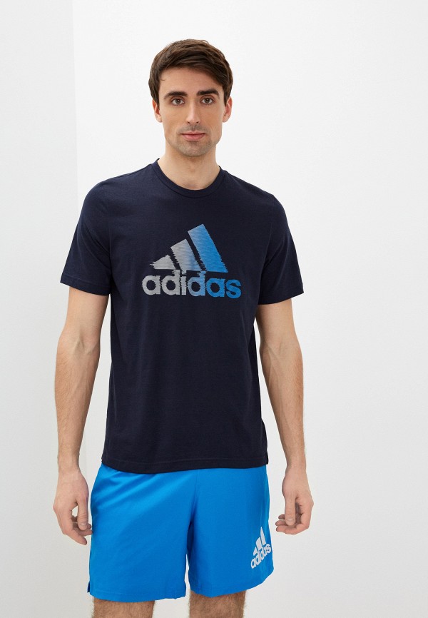 Футболка спортивная adidas синий, размер 44, фото 1