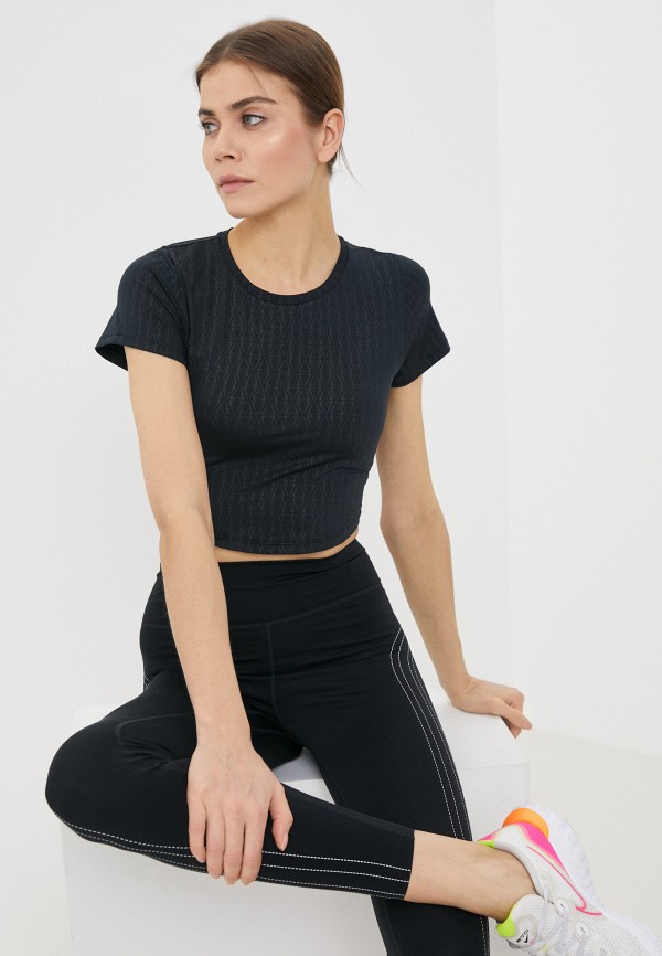 

Футболка спортивная Nike, Черный, W NK ONE LXE DF AOP SLIM SS TP