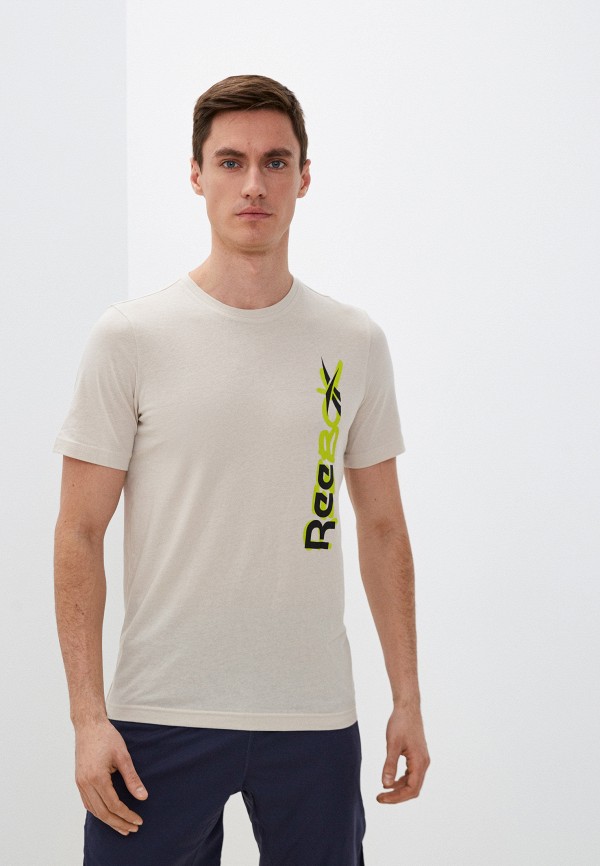 

Футболка спортивная Reebok, Бежевый, MYT SS Graphic Tee