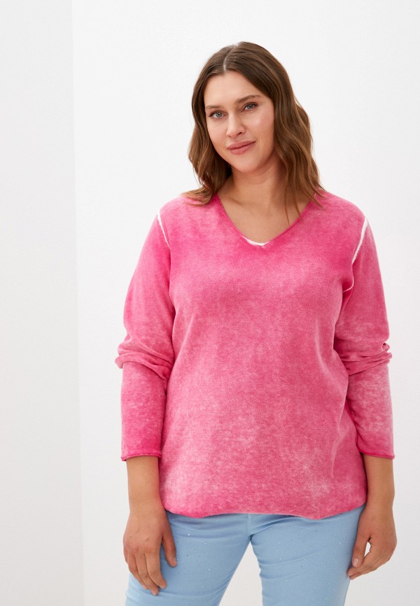 Пуловер Ulla Popken розового цвета