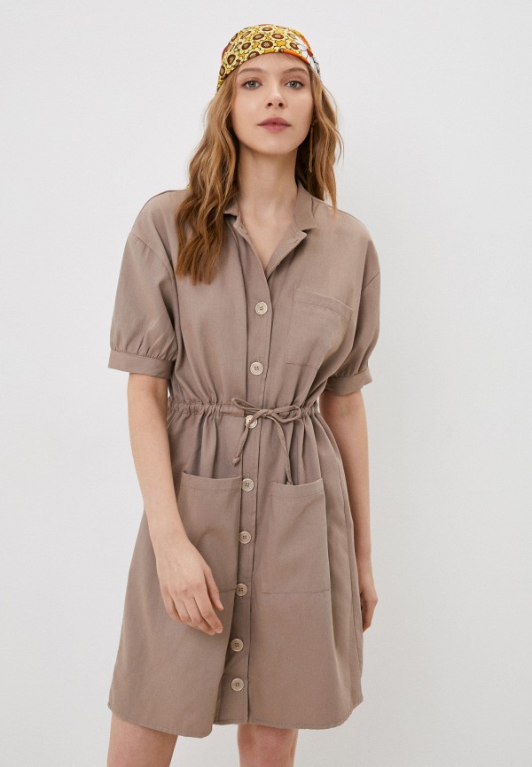 

Платье Trendyol, Бежевый, Trendyol RTLABF371401