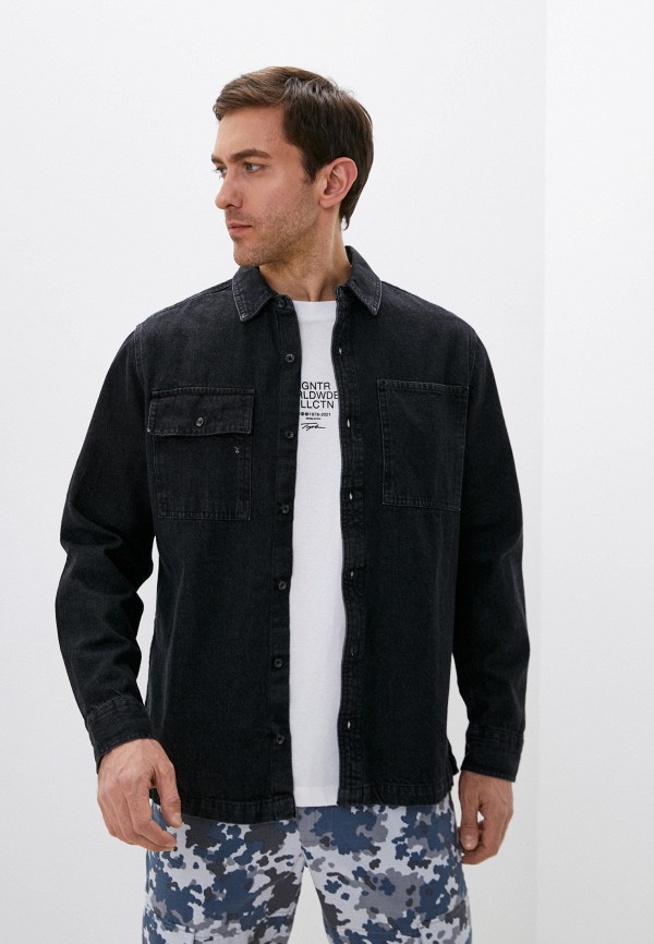 

Рубашка джинсовая Topman, Черный, Topman RTLABF526601