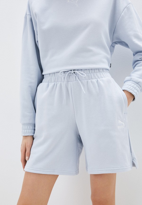 

Шорты спортивные PUMA, Голубой, Classics High Waist Longline 8" Shorts TR
