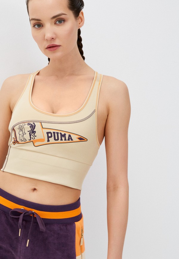 

Топ спортивный PUMA, Бежевый, TYE BRA TOP