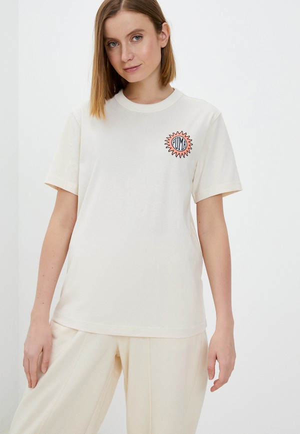 

Футболка PUMA, Бежевый, Downtown Relaxed Graphic Tee