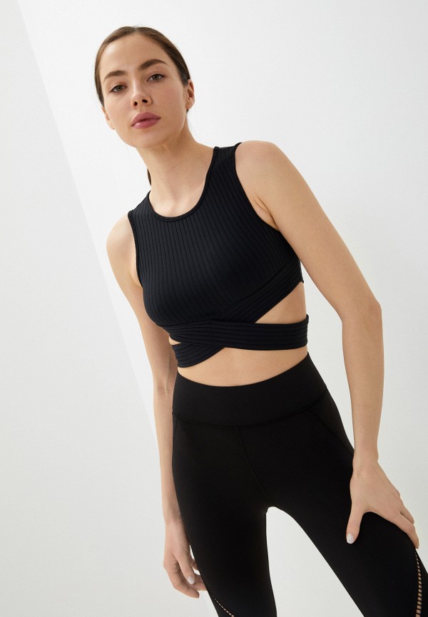 

Топ спортивный Michi, Черный, APEX RIBBED CROP TOP