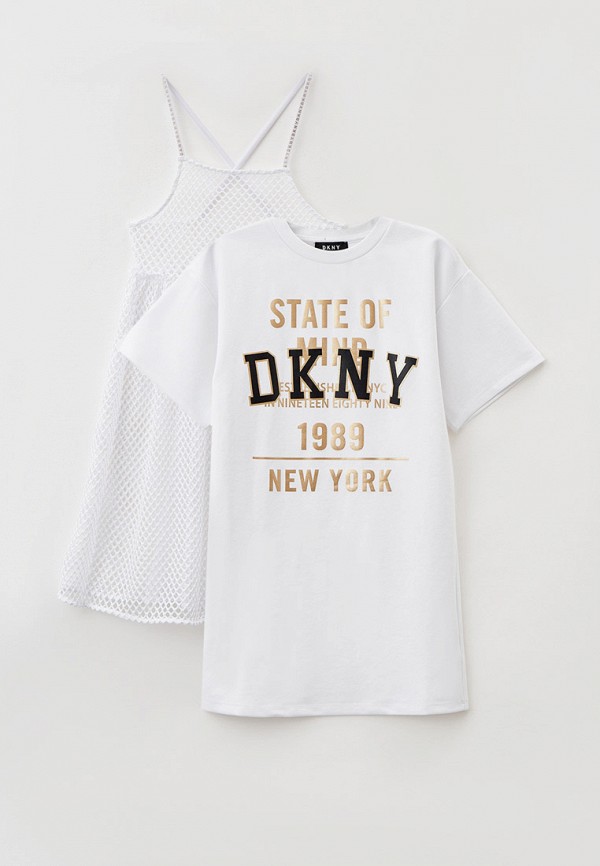 Сарафан и футболка DKNY белый D32828 RTLABH977901