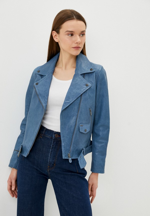 

Куртка кожаная Pepe Jeans, Голубой, Pepe Jeans RTLABI129301