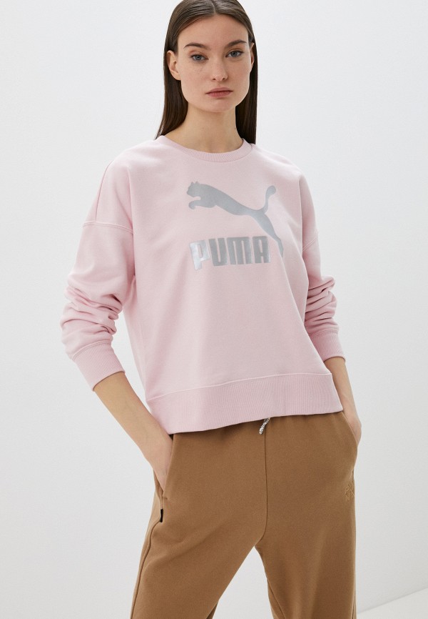 

Свитшот PUMA, Розовый, Classics Metallic Logo Crew TR
