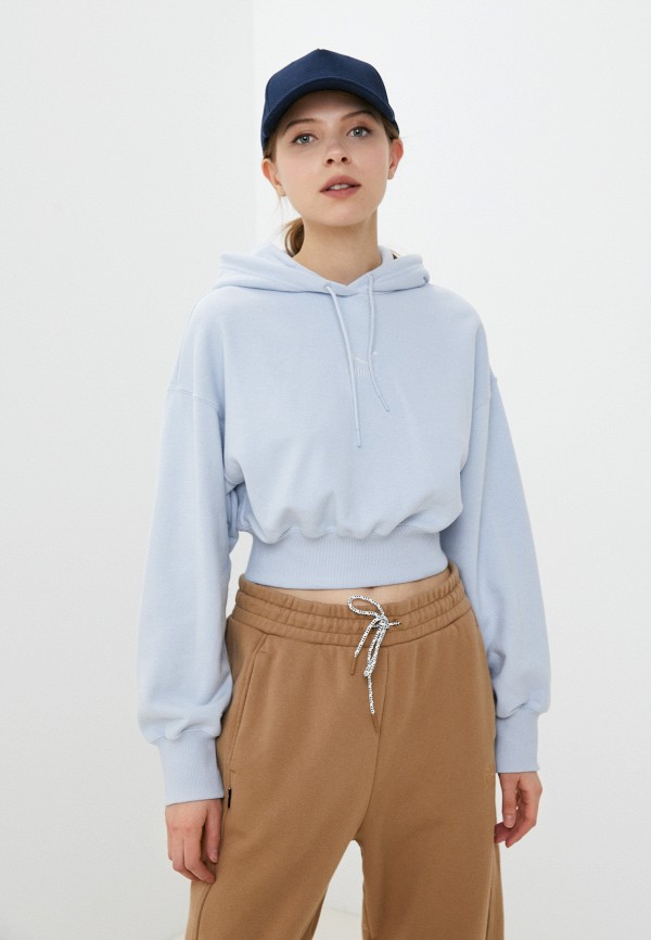 

Худи PUMA, Голубой, Classics Crop Hoodie TR Arctic Ice