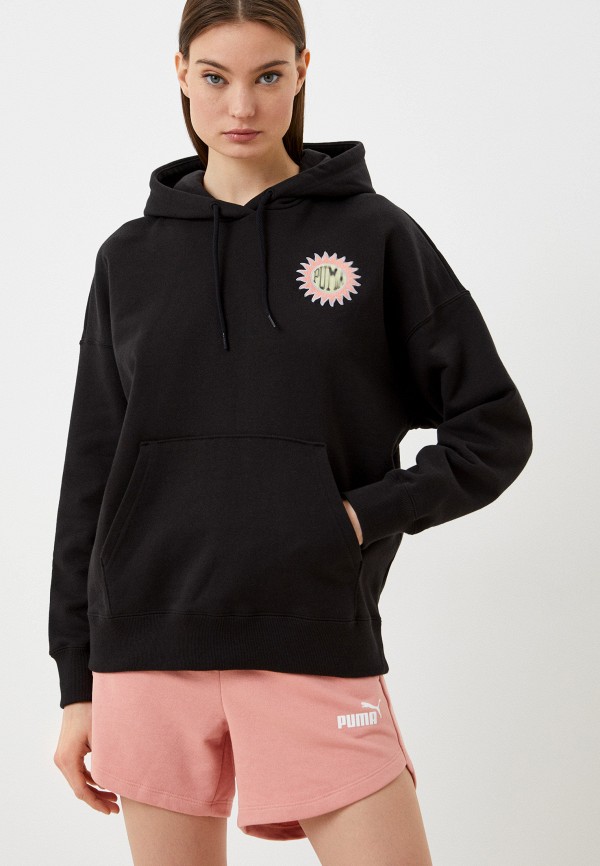 

Худи PUMA, Черный, Downtown Relaxed Graphic Hoodie TR