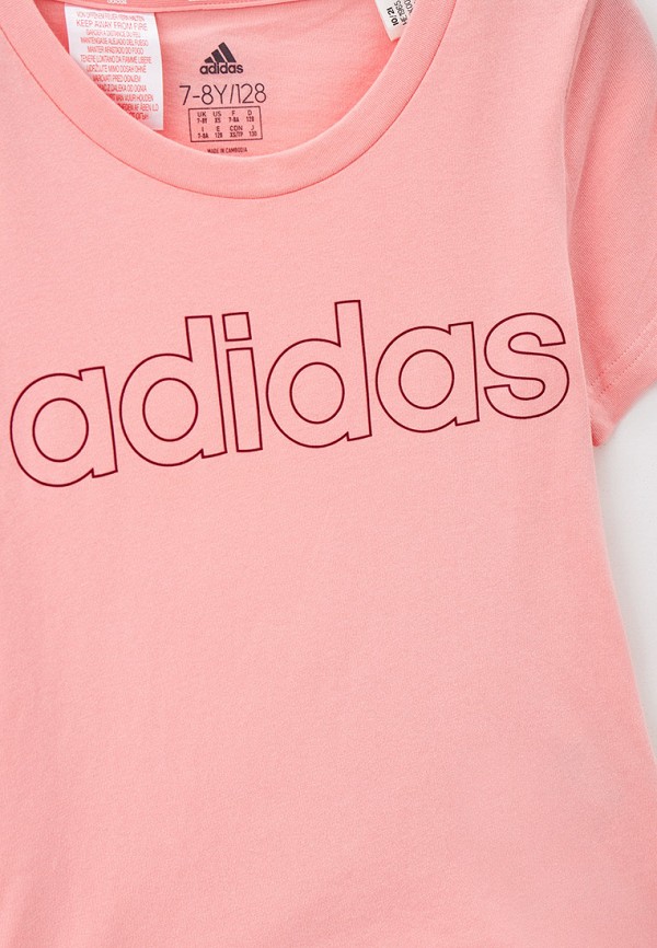 Футболка adidas розовый, размер 128, фото 3
